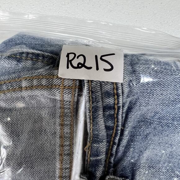 Old Navy Sz 16 Boyfriend Straight Jeans Mid Rise Bleach Spots Light Wash Stretch - Picture 16 of 16